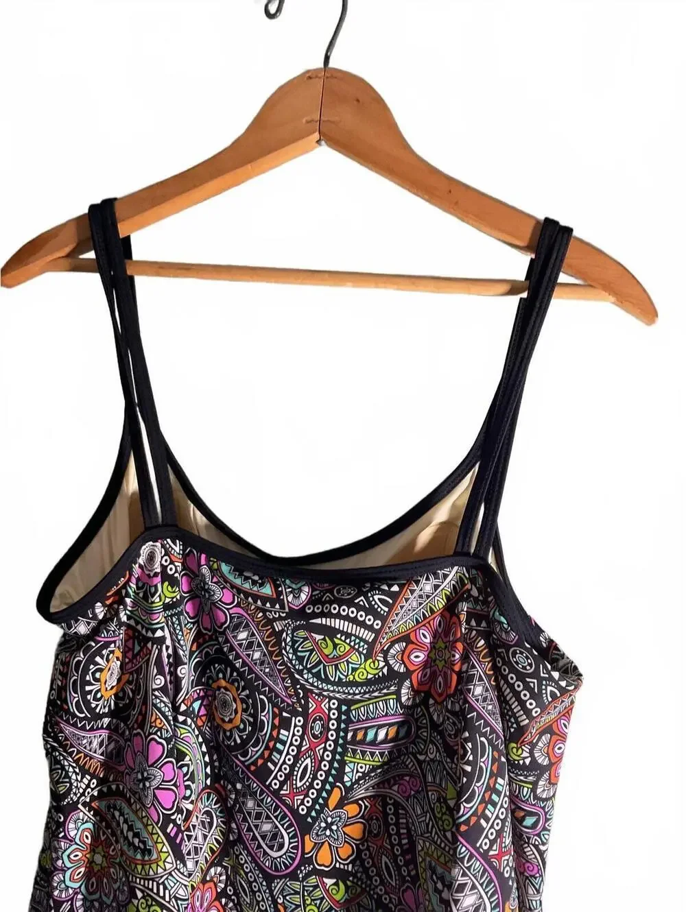 A Shore Fit Thighs Plus 18W Multicolor Paisley Swimdress Swimsuit